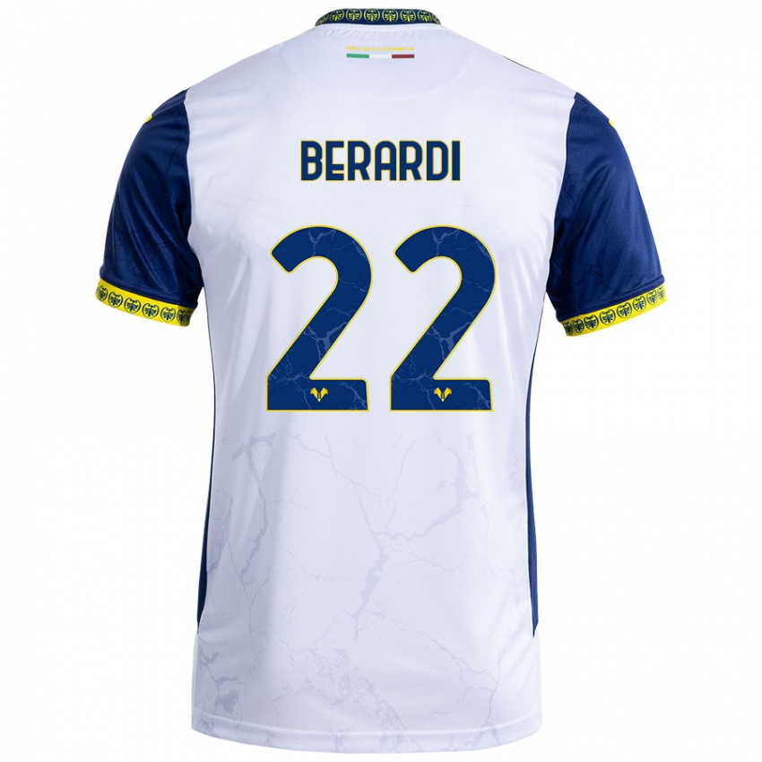 Herren Alessandro Berardi #22 Weiß Blau Auswärtstrikot Trikot 2024/25 T-Shirt Österreich