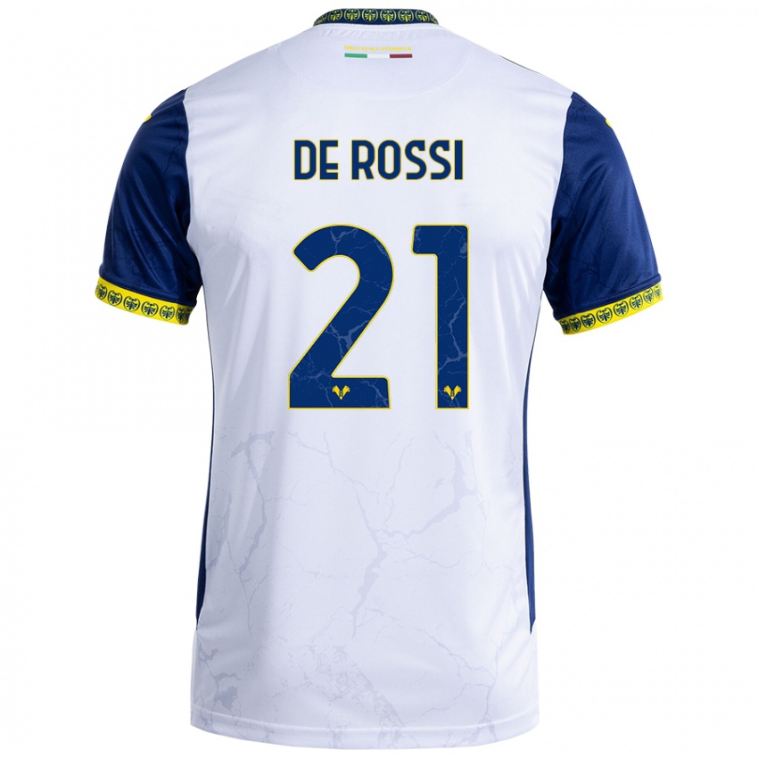 Herren Michele De Rossi #21 Weiß Blau Auswärtstrikot Trikot 2024/25 T-Shirt Österreich