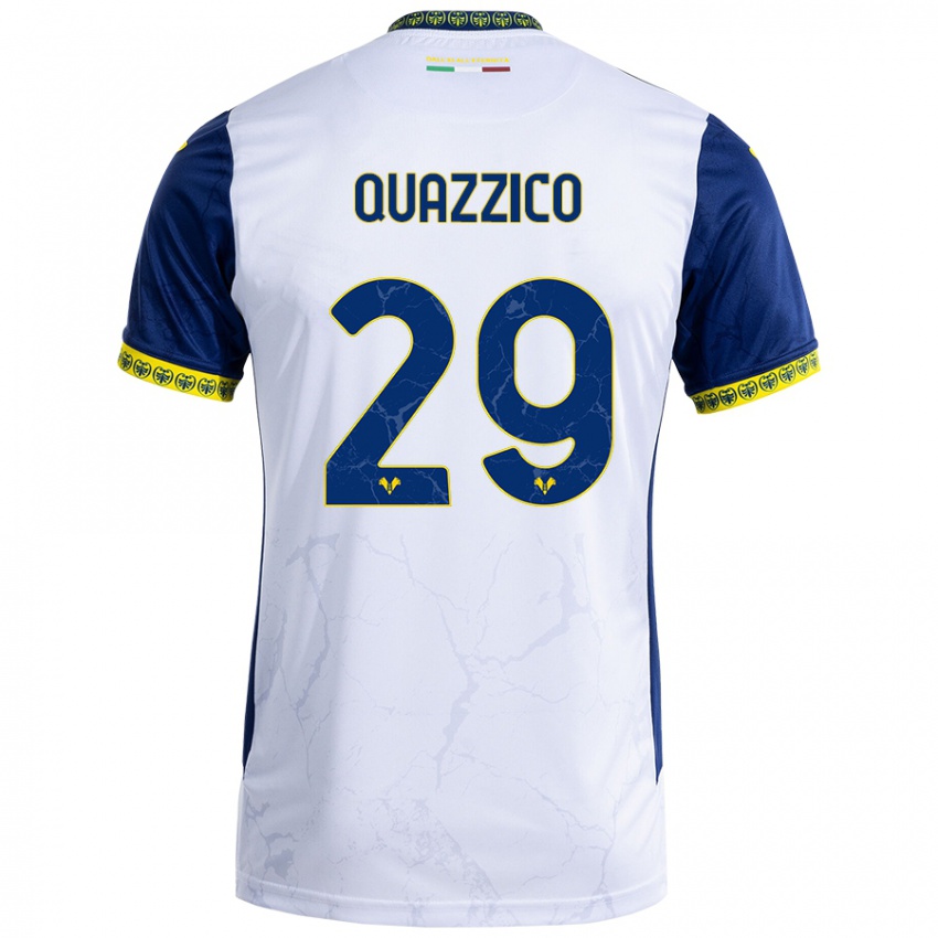 Herren Francesca Quazzico #29 Weiß Blau Auswärtstrikot Trikot 2024/25 T-Shirt Österreich