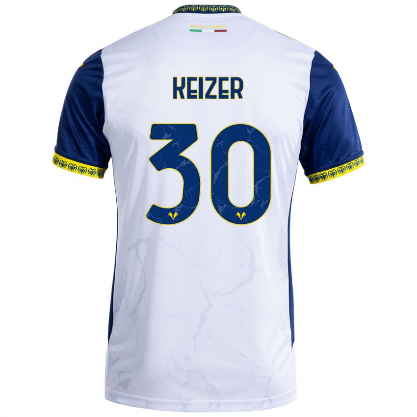 Herren Fanny Keizer #30 Weiß Blau Auswärtstrikot Trikot 2024/25 T-Shirt Österreich