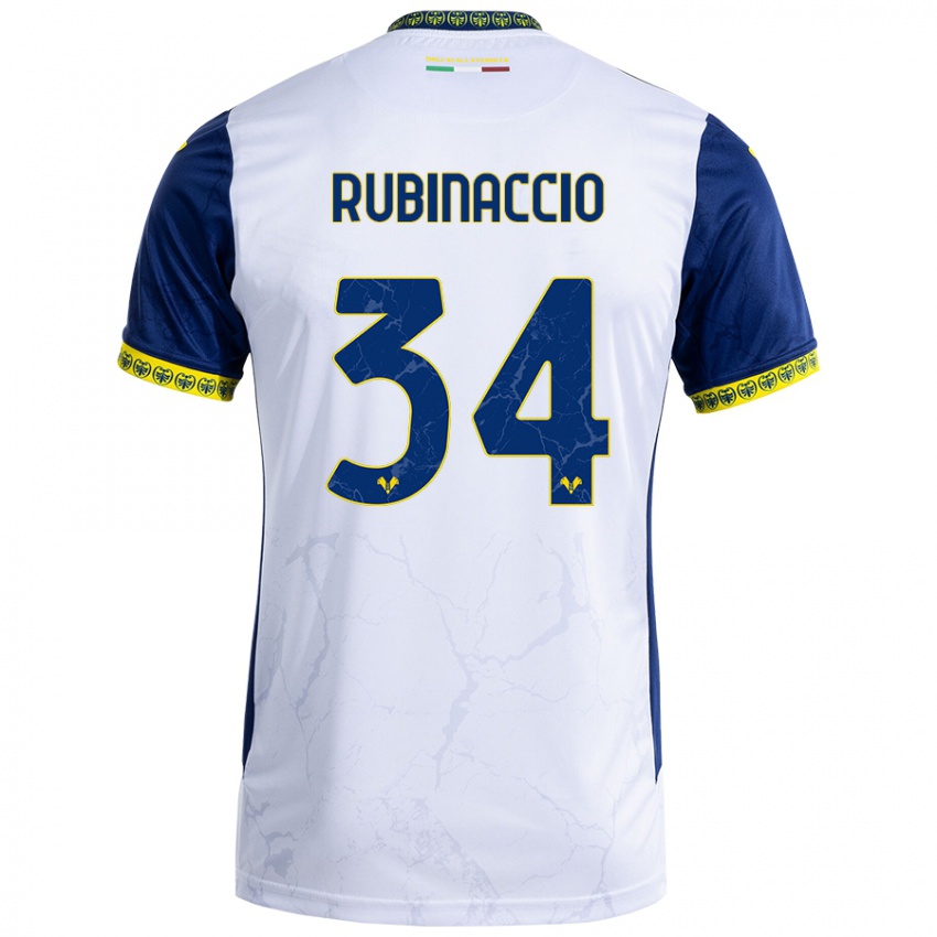 Herren Nikol Rubinaccio #34 Weiß Blau Auswärtstrikot Trikot 2024/25 T-Shirt Österreich