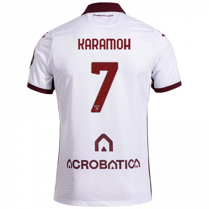 Herren Yann Karamoh #7 Weiß Kastanienbraun Auswärtstrikot Trikot 2024/25 T-Shirt Österreich