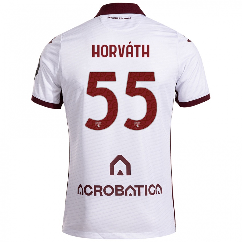 Herren Krisztofer Horváth #55 Weiß Kastanienbraun Auswärtstrikot Trikot 2024/25 T-Shirt Österreich