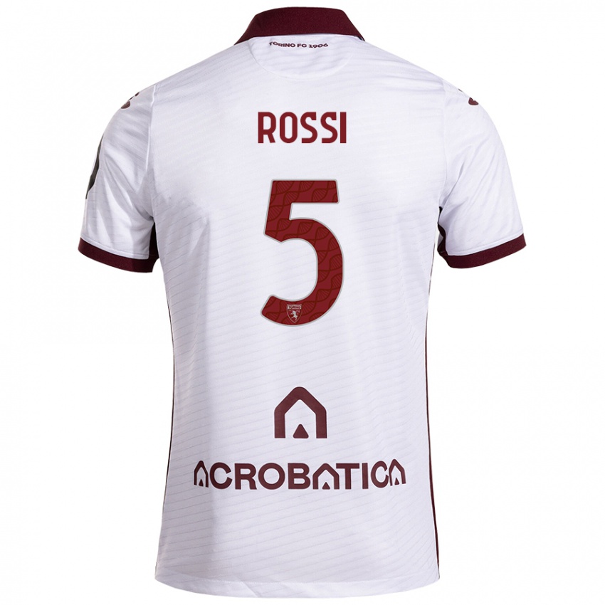 Herren Simone Rossi #5 Weiß Kastanienbraun Auswärtstrikot Trikot 2024/25 T-Shirt Österreich