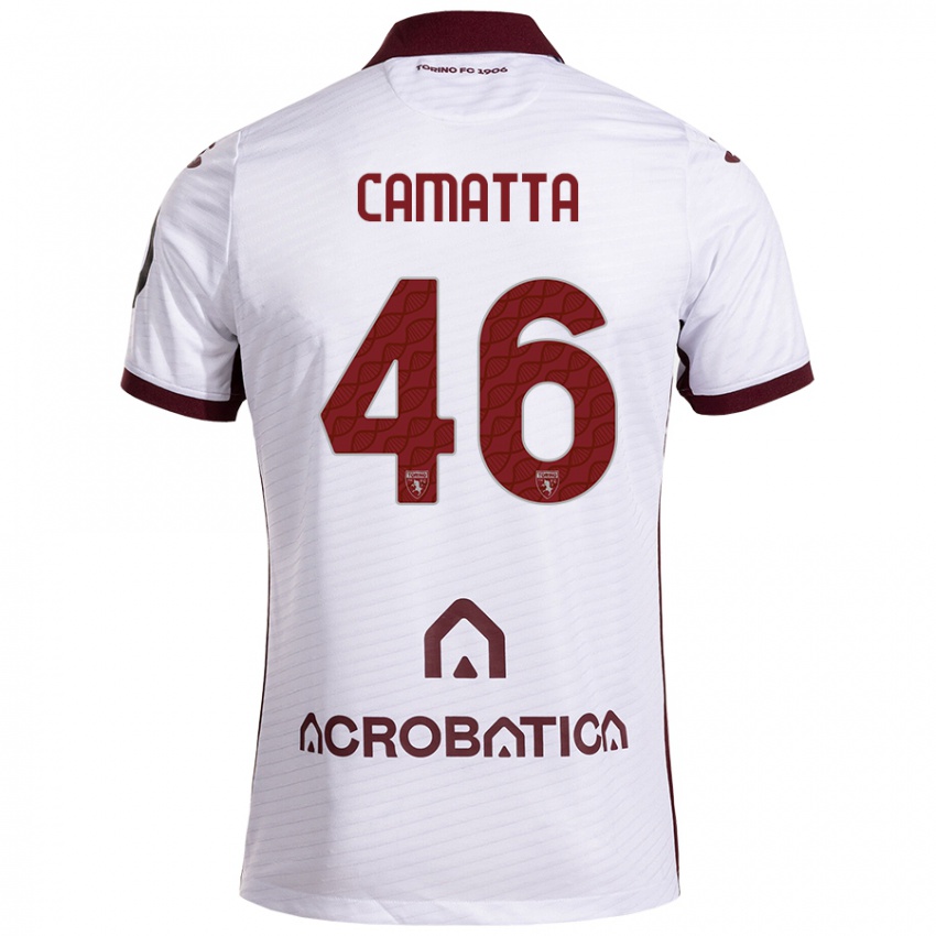 Herren Alessandro Camatta #46 Weiß Kastanienbraun Auswärtstrikot Trikot 2024/25 T-Shirt Österreich