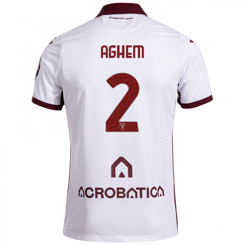 Herren Brigitta Aghem #2 Weiß Kastanienbraun Auswärtstrikot Trikot 2024/25 T-Shirt Österreich