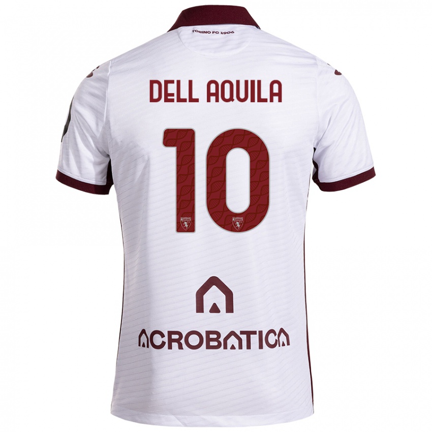 Herren Francesco Dell'aquila #10 Weiß Kastanienbraun Auswärtstrikot Trikot 2024/25 T-Shirt Österreich