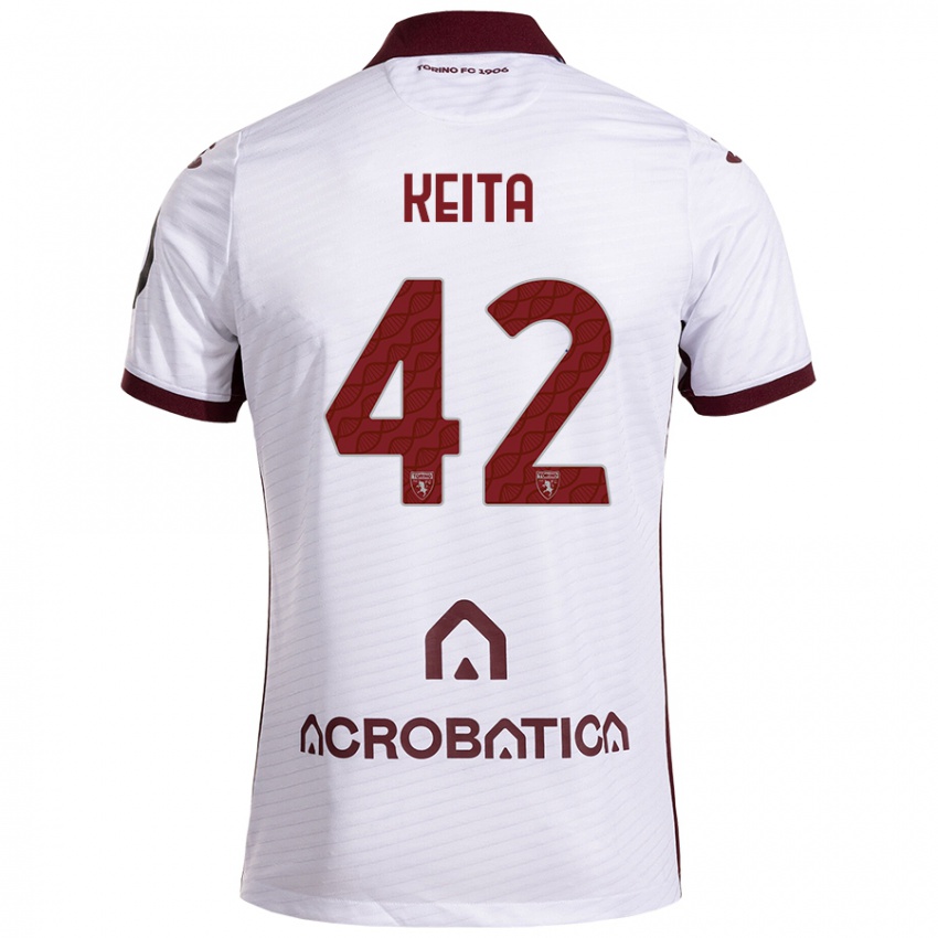 Herren Karamoko Keita #42 Weiß Kastanienbraun Auswärtstrikot Trikot 2024/25 T-Shirt Österreich