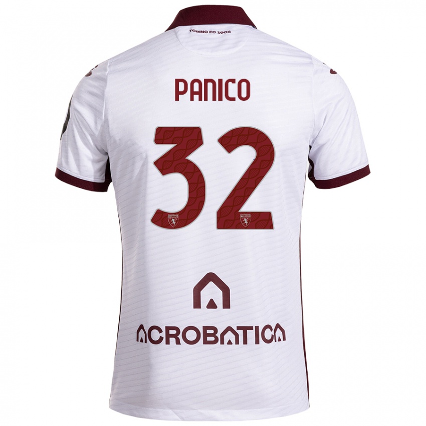 Herren Patrizia Panico #32 Weiß Kastanienbraun Auswärtstrikot Trikot 2024/25 T-Shirt Österreich