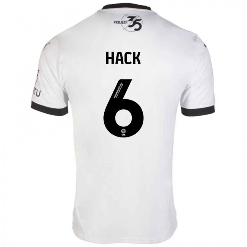 Herren Lucy Hack #6 Weiß Schwarz Auswärtstrikot Trikot 2024/25 T-Shirt Österreich