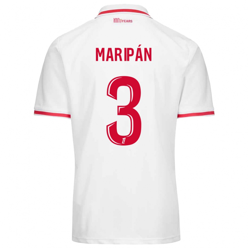 Damen Guillermo Maripán #3 Weiß Rot Heimtrikot Trikot 2024/25 T-Shirt Österreich