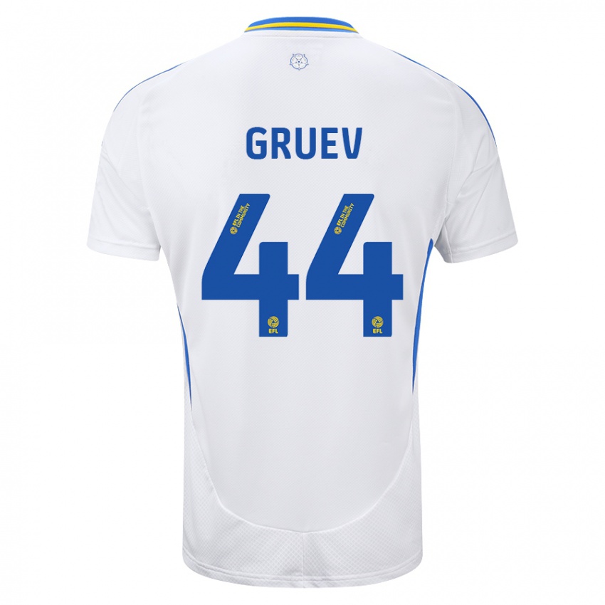 Damen Ilia Gruev #44 Weiß Blau Heimtrikot Trikot 2024/25 T-Shirt Österreich