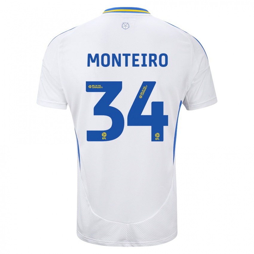 Damen Diogo Monteiro #34 Weiß Blau Heimtrikot Trikot 2024/25 T-Shirt Österreich