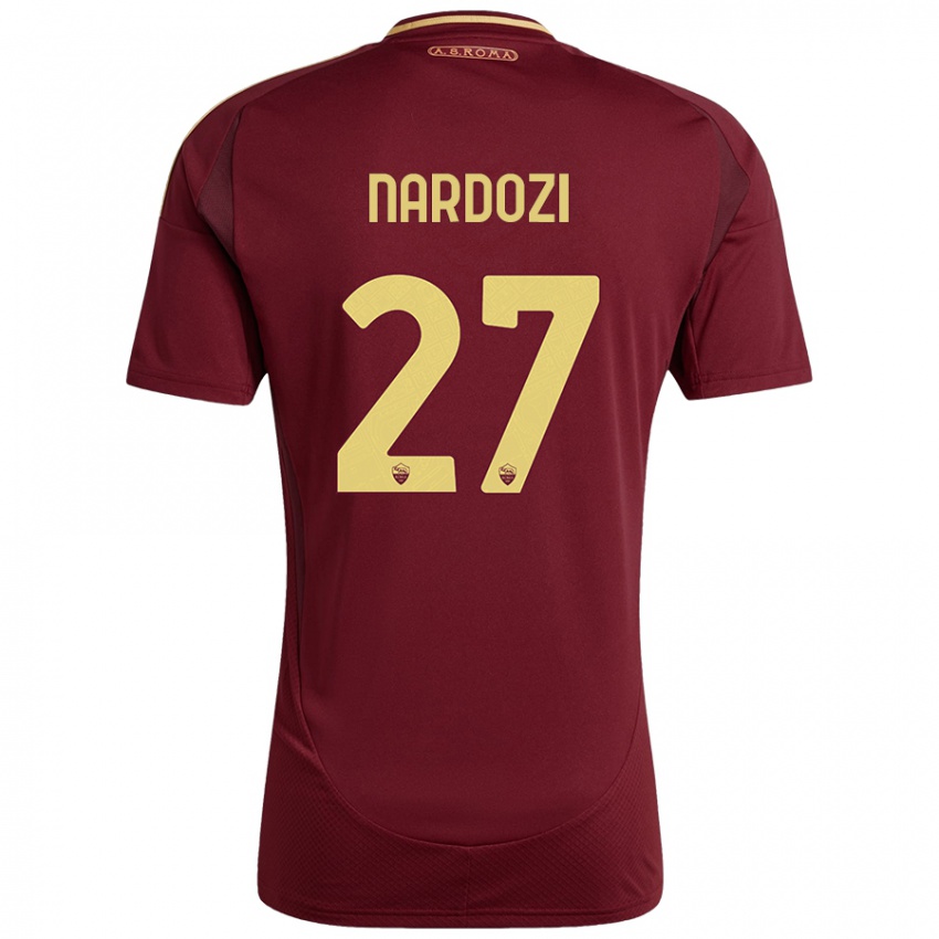 Damen Manuel Nardozi #27 Rot Braun Gold Heimtrikot Trikot 2024/25 T-Shirt Österreich