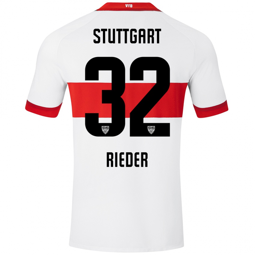 Damen Fabian Rieder #32 Weiß Rot Heimtrikot Trikot 2024/25 T-Shirt Österreich