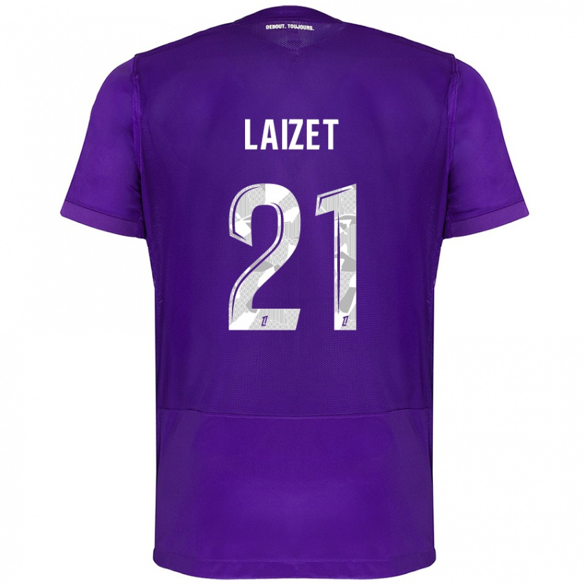 Damen Emma Laizet #21 Violett Weiß Heimtrikot Trikot 2024/25 T-Shirt Österreich