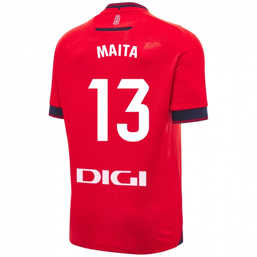 Damen Maitane Zalba Irañeta #13 Rot Weiß Heimtrikot Trikot 2024/25 T-Shirt Österreich