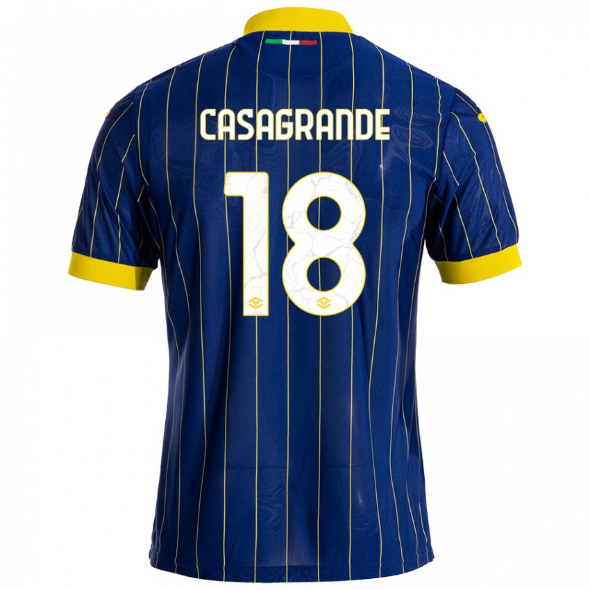 Damen Davide Casagrande #18 Blau Gelb Heimtrikot Trikot 2024/25 T-Shirt Österreich