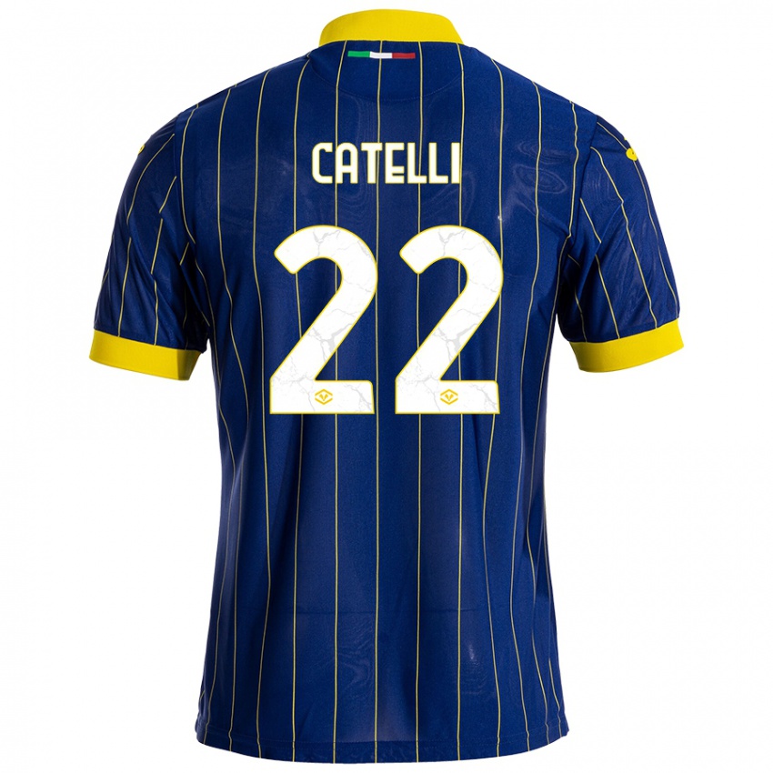 Damen Anna Catelli #22 Blau Gelb Heimtrikot Trikot 2024/25 T-Shirt Österreich