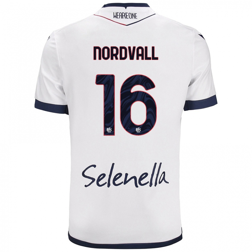 Damen Ossian Nordvall #16 Weiß Königsblau Auswärtstrikot Trikot 2024/25 T-Shirt Österreich