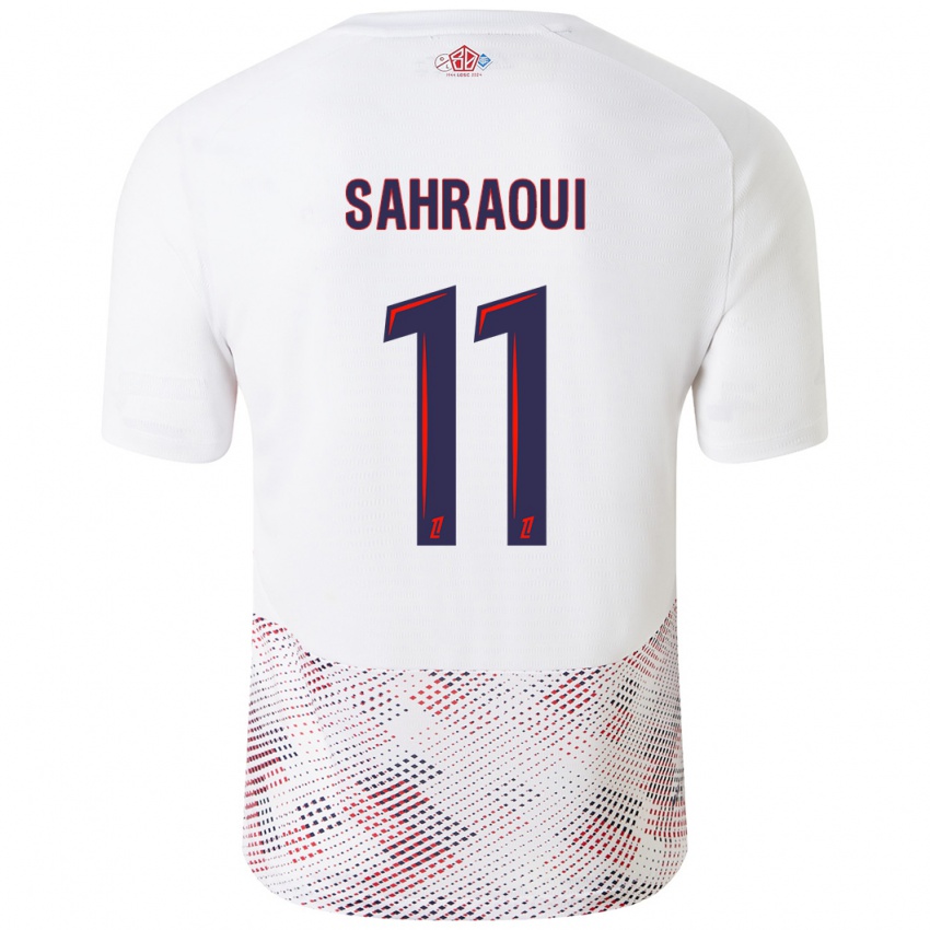 Damen Osame Sahraoui #11 Weiß Königsblau Auswärtstrikot Trikot 2024/25 T-Shirt Österreich