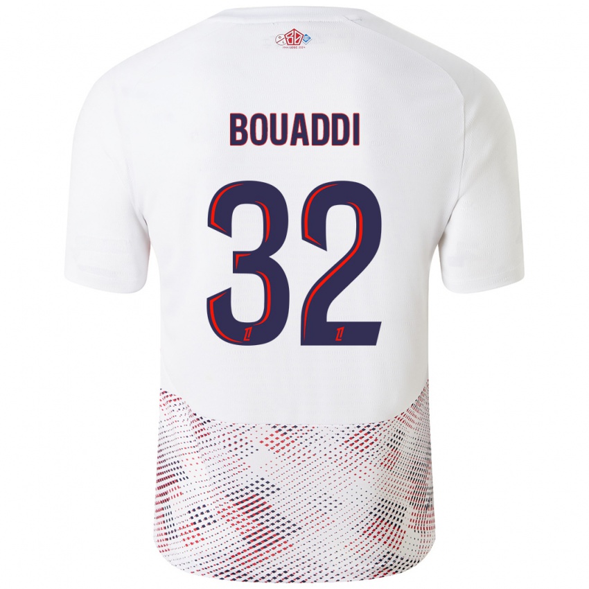 Damen Ayyoub Bouaddi #32 Weiß Königsblau Auswärtstrikot Trikot 2024/25 T-Shirt Österreich