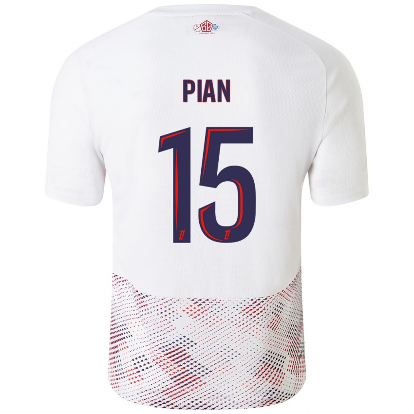 Damen Julie Pian #15 Weiß Königsblau Auswärtstrikot Trikot 2024/25 T-Shirt Österreich