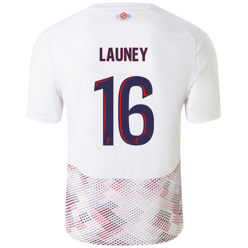 Damen Elisa Launey #16 Weiß Königsblau Auswärtstrikot Trikot 2024/25 T-Shirt Österreich