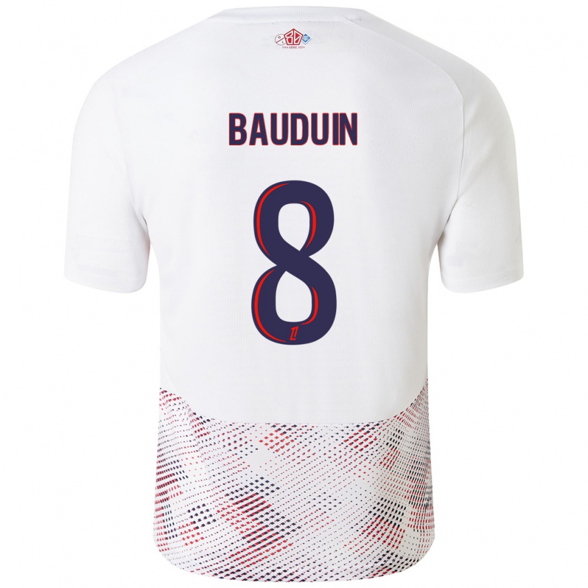 Damen Justine Bauduin #8 Weiß Königsblau Auswärtstrikot Trikot 2024/25 T-Shirt Österreich