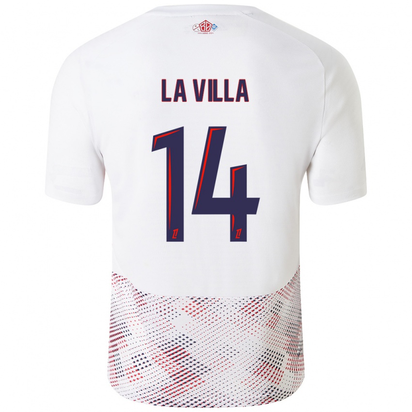 Damen Caroline La Villa #14 Weiß Königsblau Auswärtstrikot Trikot 2024/25 T-Shirt Österreich