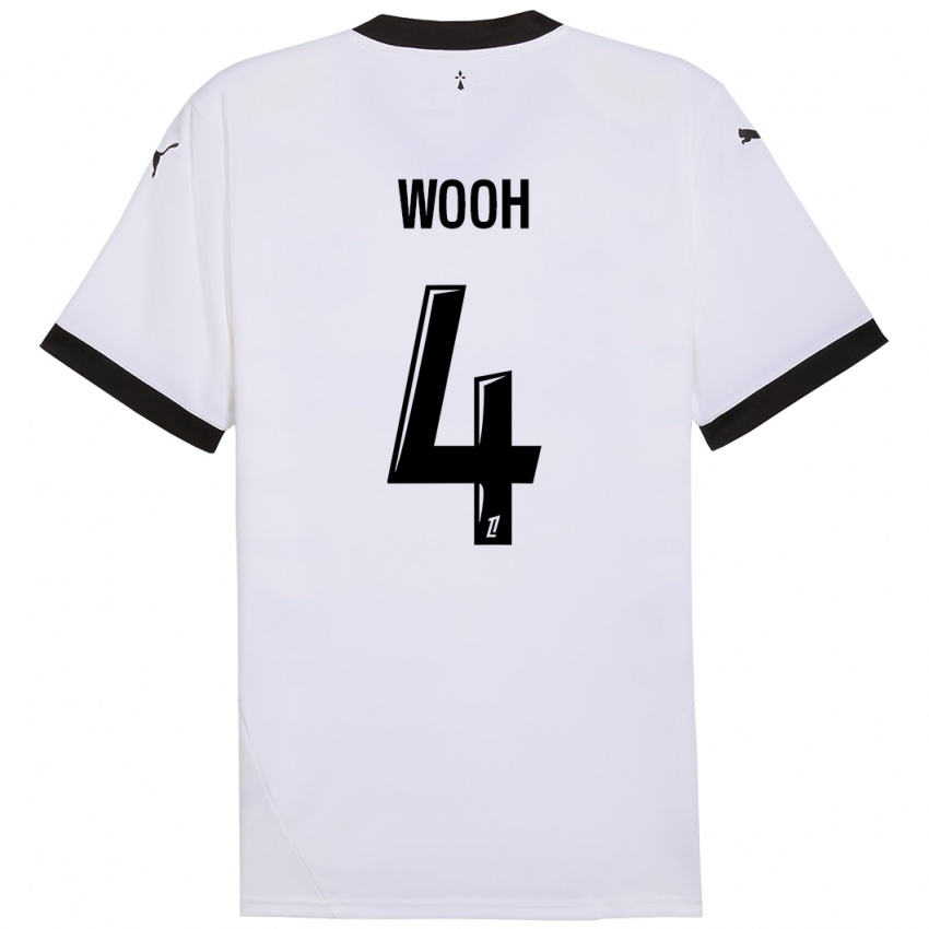 Damen Christopher Wooh #4 Weiß Schwarz Auswärtstrikot Trikot 2024/25 T-Shirt Österreich