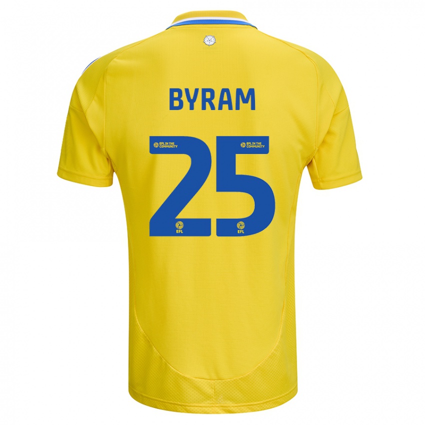 Damen Sam Byram #25 Gelb Blau Auswärtstrikot Trikot 2024/25 T-Shirt Österreich