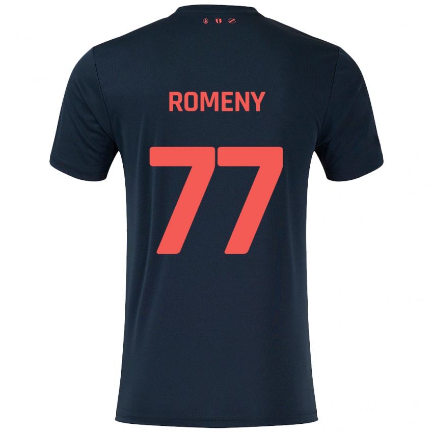 Damen Ole Romeny #77 Schwarz Rot Auswärtstrikot Trikot 2024/25 T-Shirt Österreich