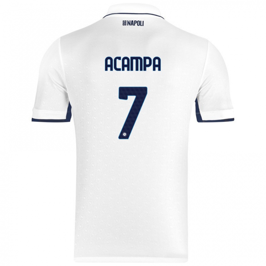 Damen Davide Acampa #7 Weiß Königsblau Auswärtstrikot Trikot 2024/25 T-Shirt Österreich