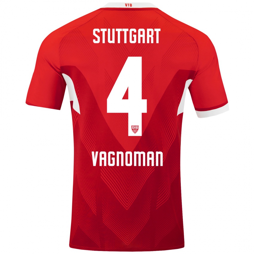 Damen Josha Vagnoman #4 Rot Weiß Auswärtstrikot Trikot 2024/25 T-Shirt Österreich