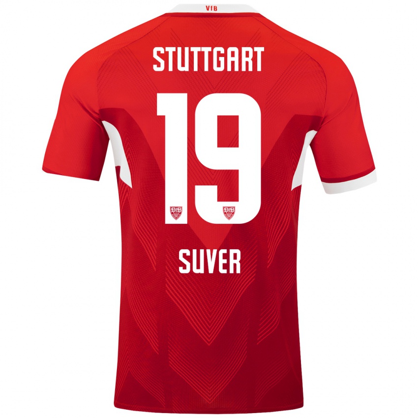 Damen Jakov Suver #19 Rot Weiß Auswärtstrikot Trikot 2024/25 T-Shirt Österreich