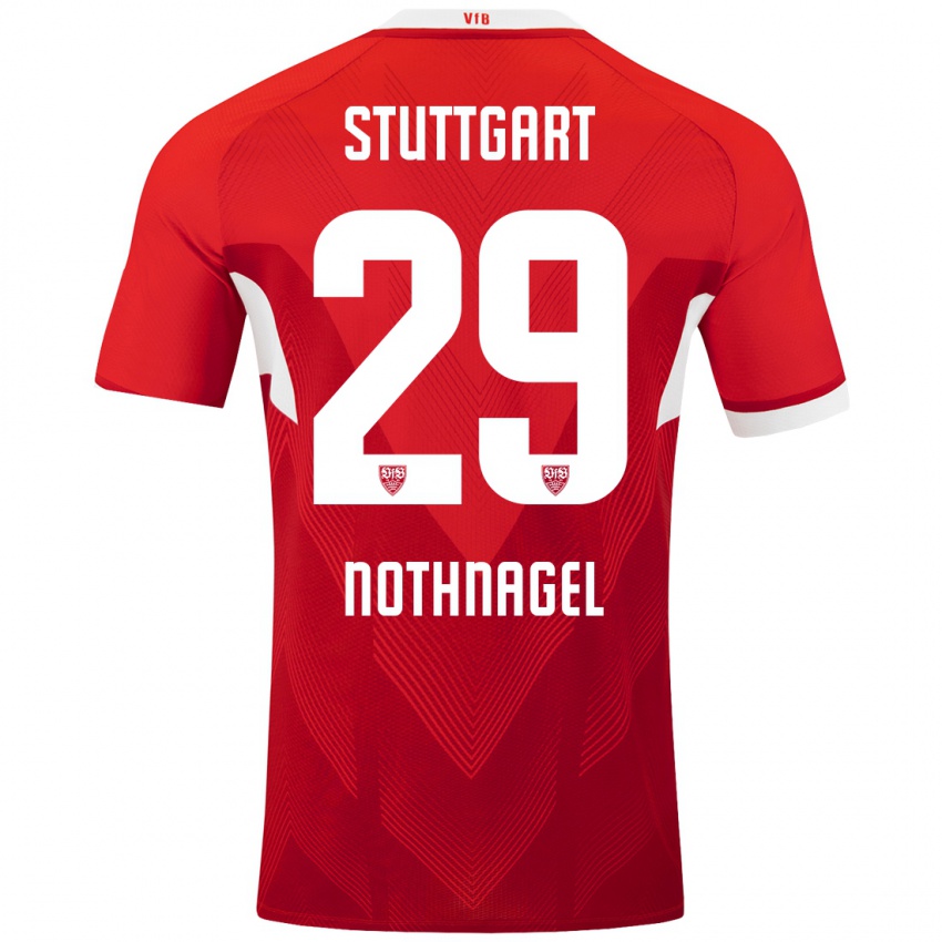 Damen Dominik Nothnagel #29 Rot Weiß Auswärtstrikot Trikot 2024/25 T-Shirt Österreich