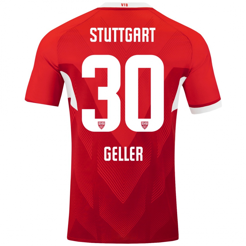 Damen Robert Geller #30 Rot Weiß Auswärtstrikot Trikot 2024/25 T-Shirt Österreich