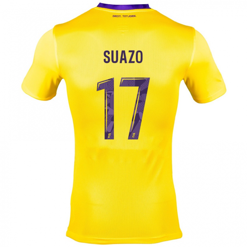 Damen Gabriel Suazo #17 Gelb Lila Auswärtstrikot Trikot 2024/25 T-Shirt Österreich