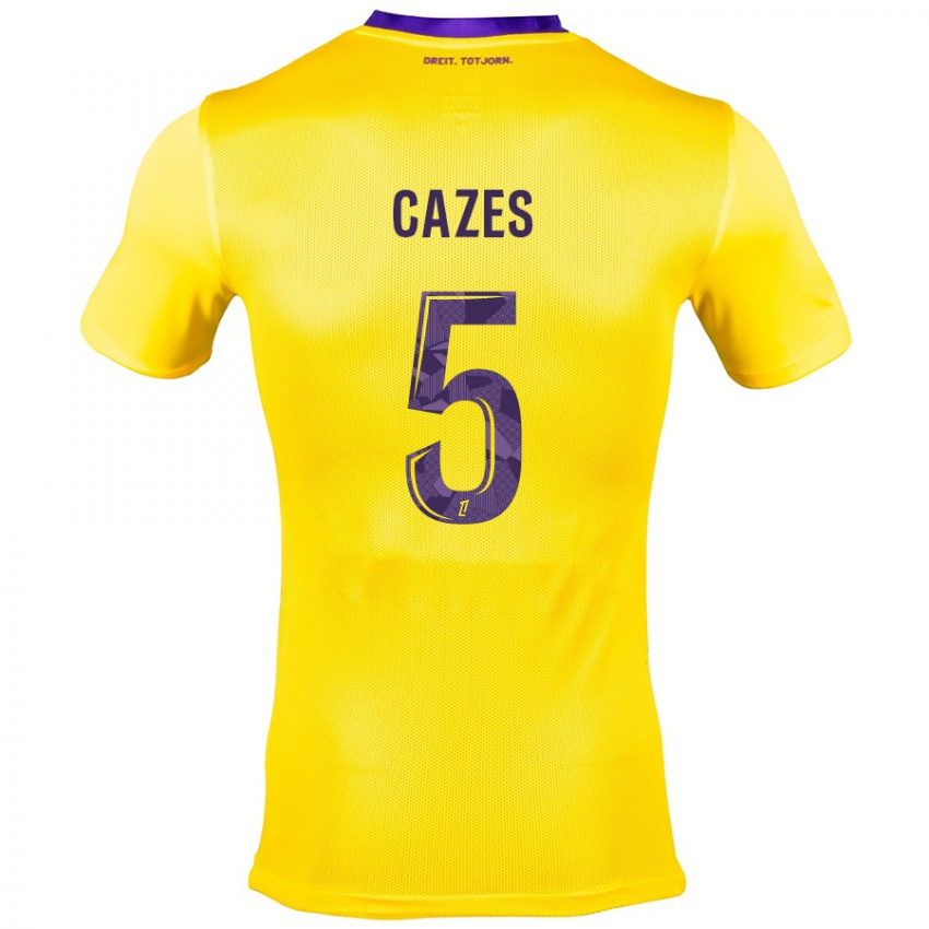 Damen Manon Cazes #5 Gelb Lila Auswärtstrikot Trikot 2024/25 T-Shirt Österreich