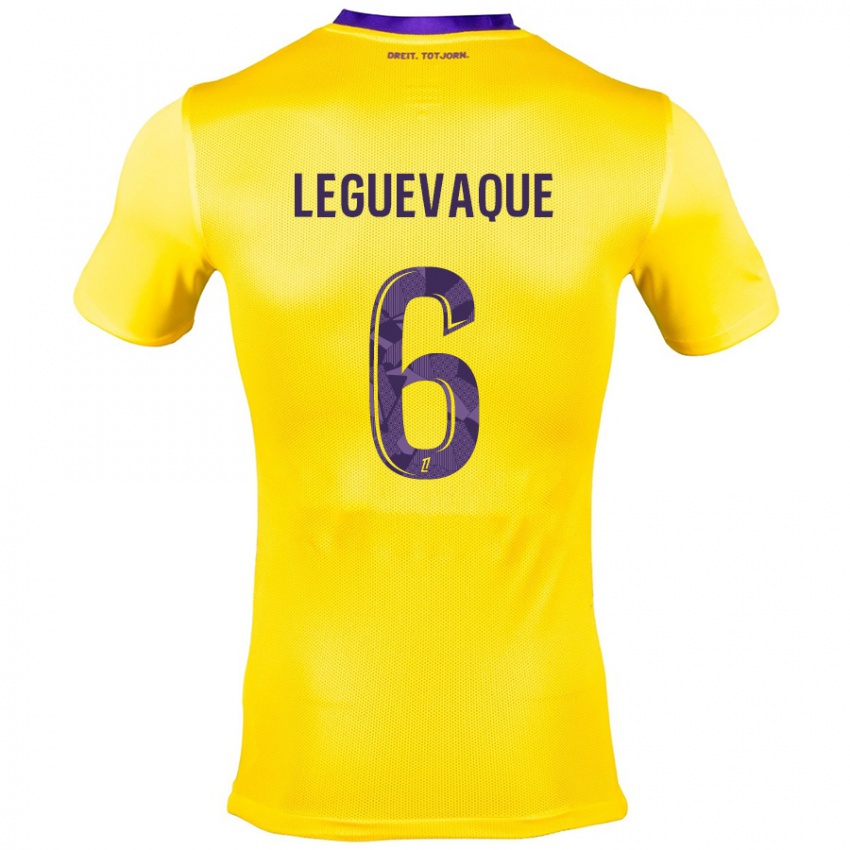 Damen Laurie Leguevaque #6 Gelb Lila Auswärtstrikot Trikot 2024/25 T-Shirt Österreich