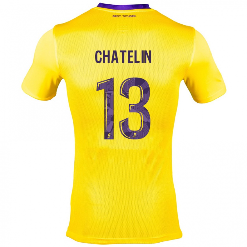 Damen Delphin Chatelin #13 Gelb Lila Auswärtstrikot Trikot 2024/25 T-Shirt Österreich