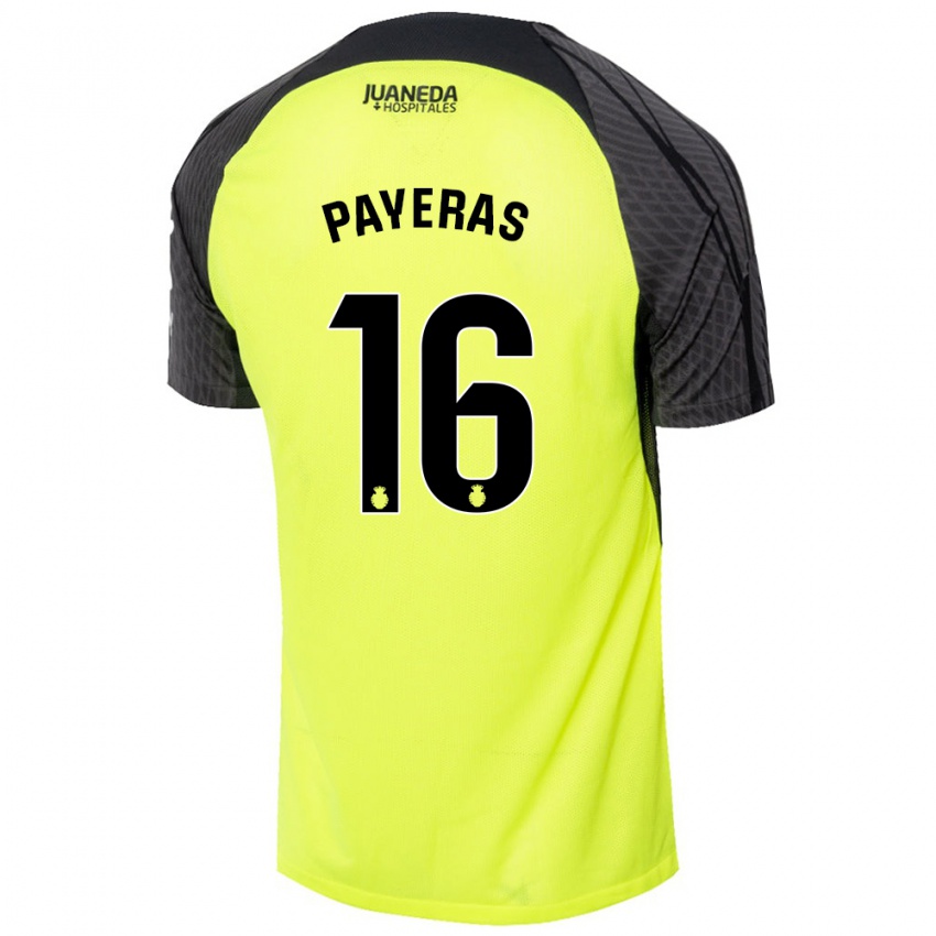 Damen Martí Payeras #16 Fluoreszierend Grün Schwarz Auswärtstrikot Trikot 2024/25 T-Shirt Österreich