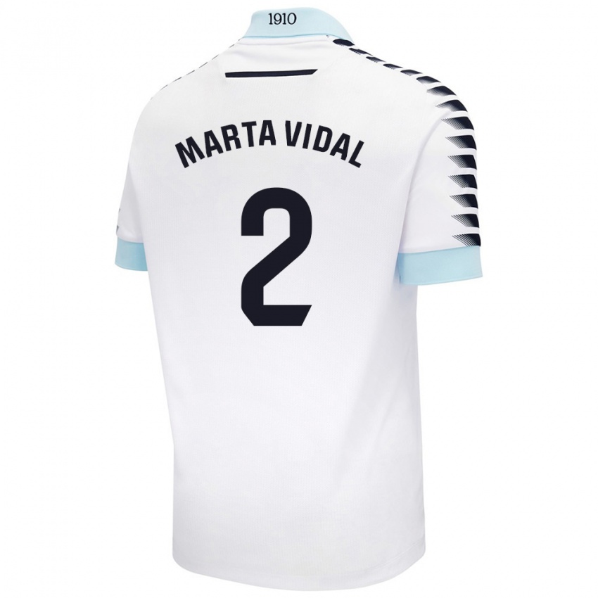 Damen Marta Vidal Vela #2 Weiß Blau Auswärtstrikot Trikot 2024/25 T-Shirt Österreich