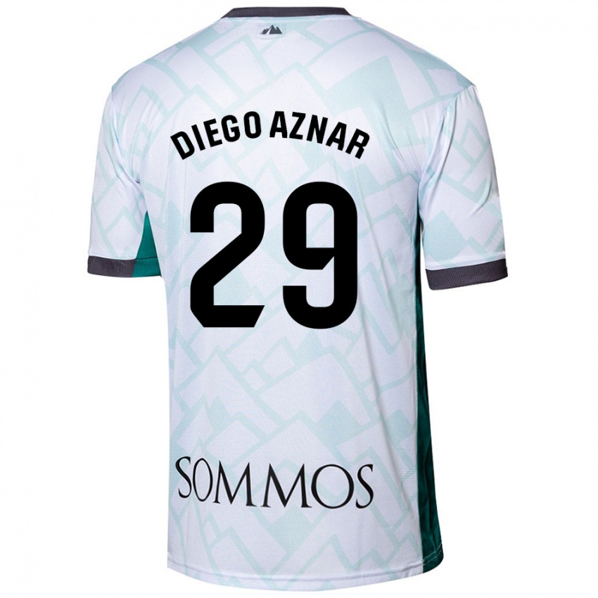 Damen Diego Aznar #29 Weiß Grün Auswärtstrikot Trikot 2024/25 T-Shirt Österreich