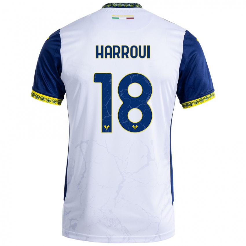 Damen Abdou Harroui #18 Weiß Blau Auswärtstrikot Trikot 2024/25 T-Shirt Österreich