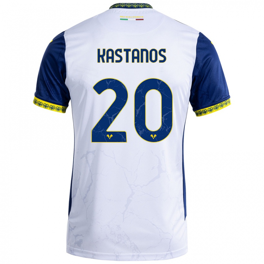 Damen Grigoris Kastanos #20 Weiß Blau Auswärtstrikot Trikot 2024/25 T-Shirt Österreich