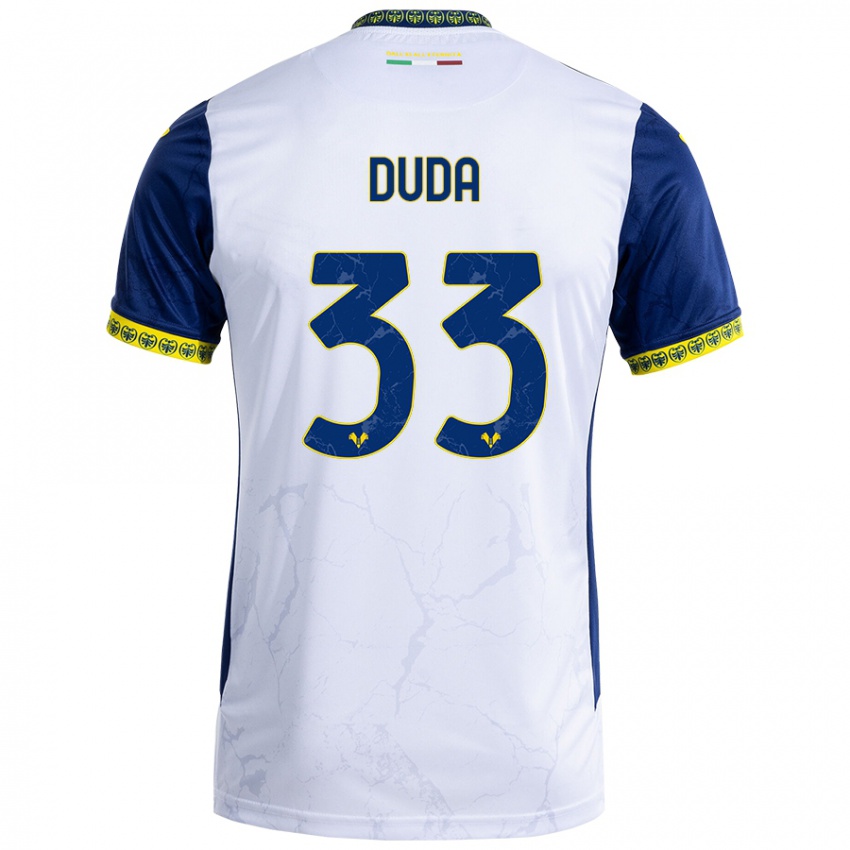 Damen Ondrej Duda #33 Weiß Blau Auswärtstrikot Trikot 2024/25 T-Shirt Österreich