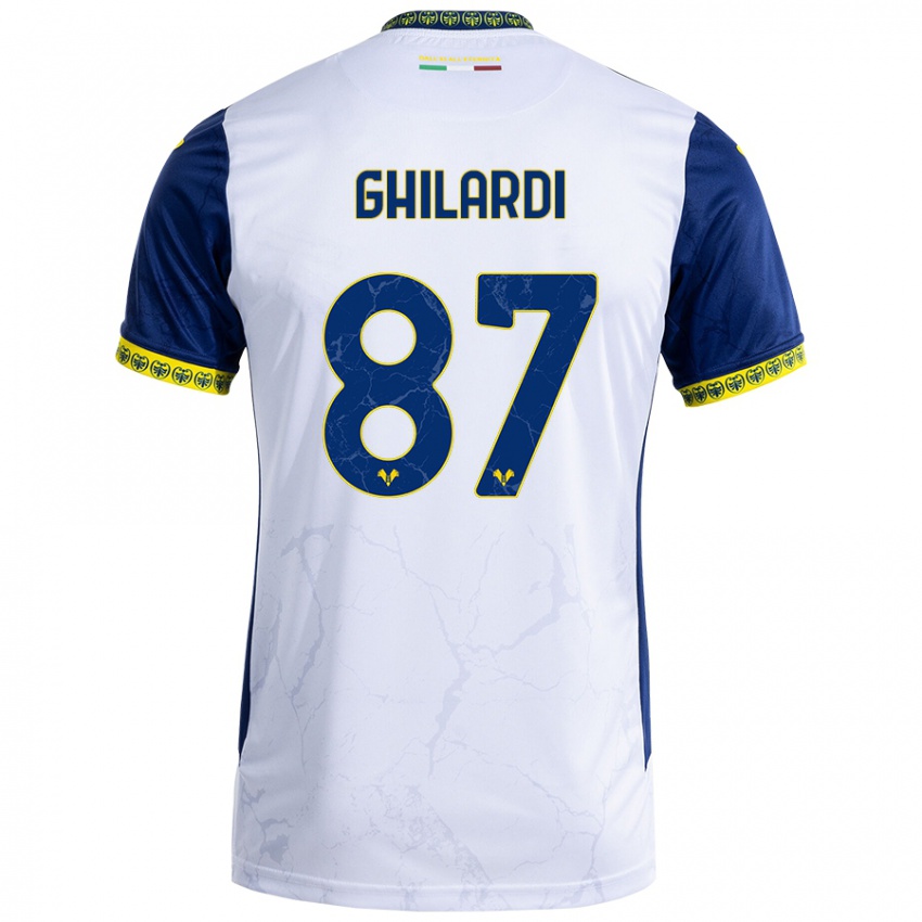 Damen Daniele Ghilardi #87 Weiß Blau Auswärtstrikot Trikot 2024/25 T-Shirt Österreich