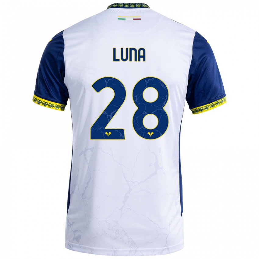 Damen Agustín Luna #28 Weiß Blau Auswärtstrikot Trikot 2024/25 T-Shirt Österreich